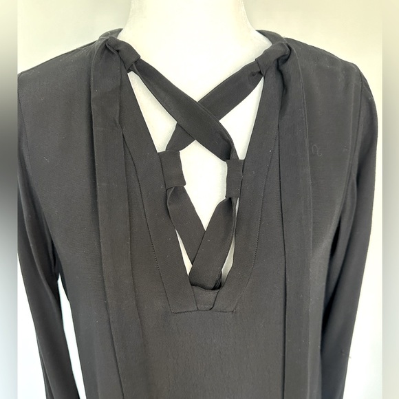 NWT Sandro Paris Black Tie Up Sweep Dress - Picture 3 of 11